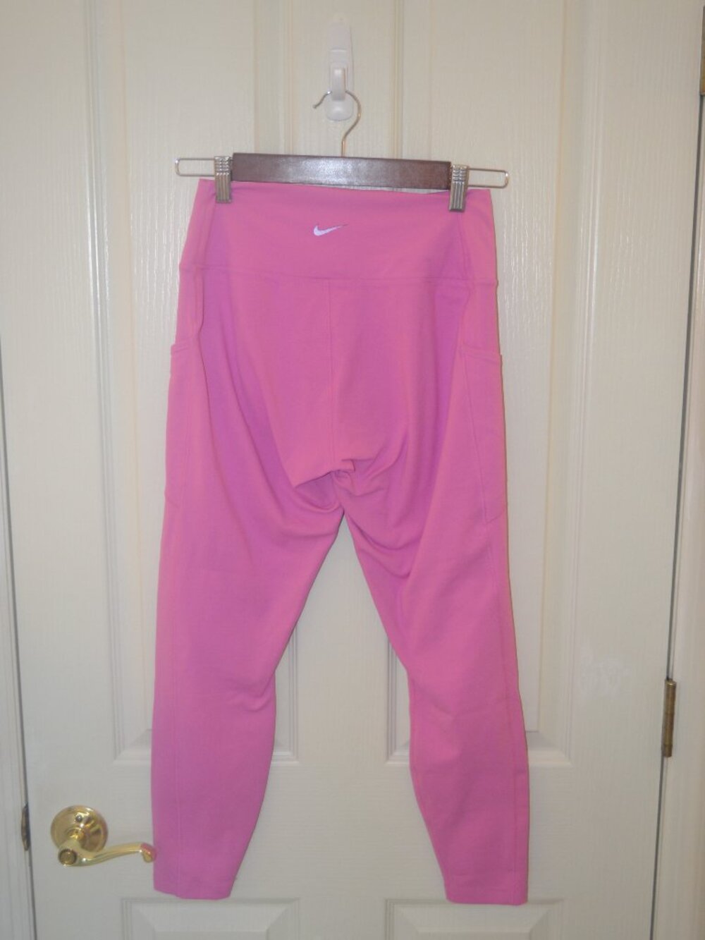 Nike One Dri-FIT 7/8 Leggings Large Pink High Rise Pocket Activewear - Picture 5 of 9
